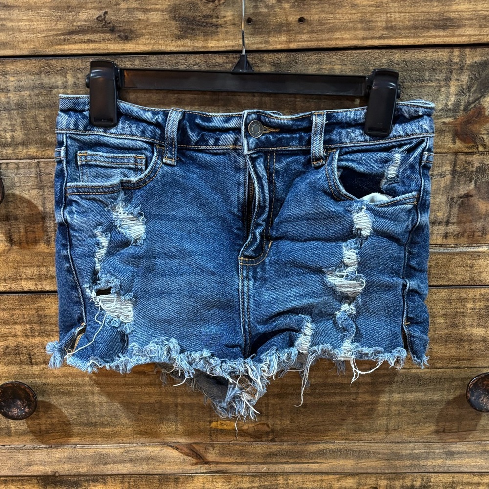 Cello‎ Blue Distressed Jean Shorts